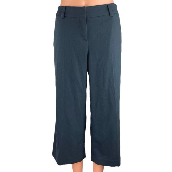 Laundry by Shelli Segal Black Mid Rise Cropped Wide Leg Trouser Pants Size 4 - Picture 1 of 5